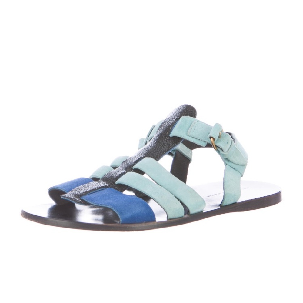 Balenciaga stingray suede flats